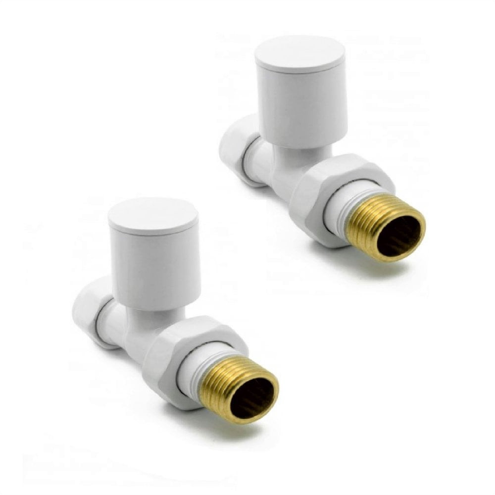 Kartell Modern White Straight Radiator Valves