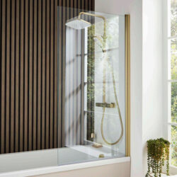 Kartell Ottone Brushed 780x1400mm Brass Bath Screen