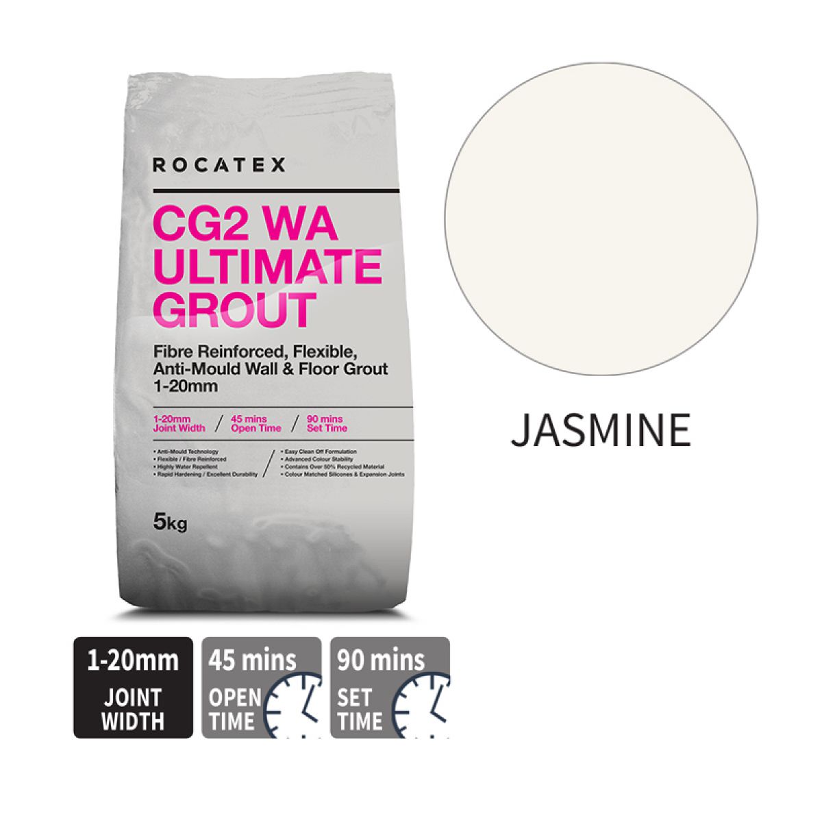 Rocatex CG2 WA Ultimate Grout 5KG - Jasmine
