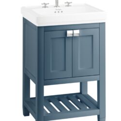 Burlington Riviera Matt Blue 3TH 650mm Floorstanding Vanity Unit