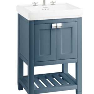 Burlington Riviera Matt Blue 3TH 650mm Floorstanding Vanity Unit
