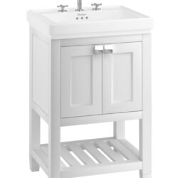 Burlington Riviera Matt White 3TH 650mm Floorstanding Vanity Unit
