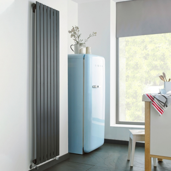 Kartell Boston Single Panel 1800x550mm Anthracite Vertical Radiator