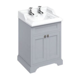 Burlington 65 Grey 2TH 650mm Floorstanding Vanity Unit with Doors