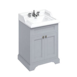 Burlington 65 Grey 3TH 650mm Floorstanding Vanity Unit with Doors