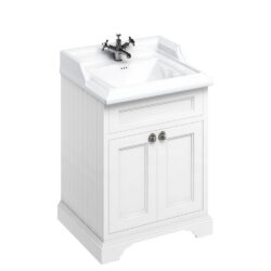 Burlington 65 Matt White 1TH 650mm Floorstanding Vanity Unit with Doors