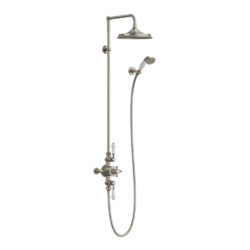 Burlington Avon Brushed Nickel Exposed Shower Set with 9" Shower Head & Shower Handset
