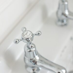 Burlington Claremont Chrome 3" Spout Basin Pillar Taps