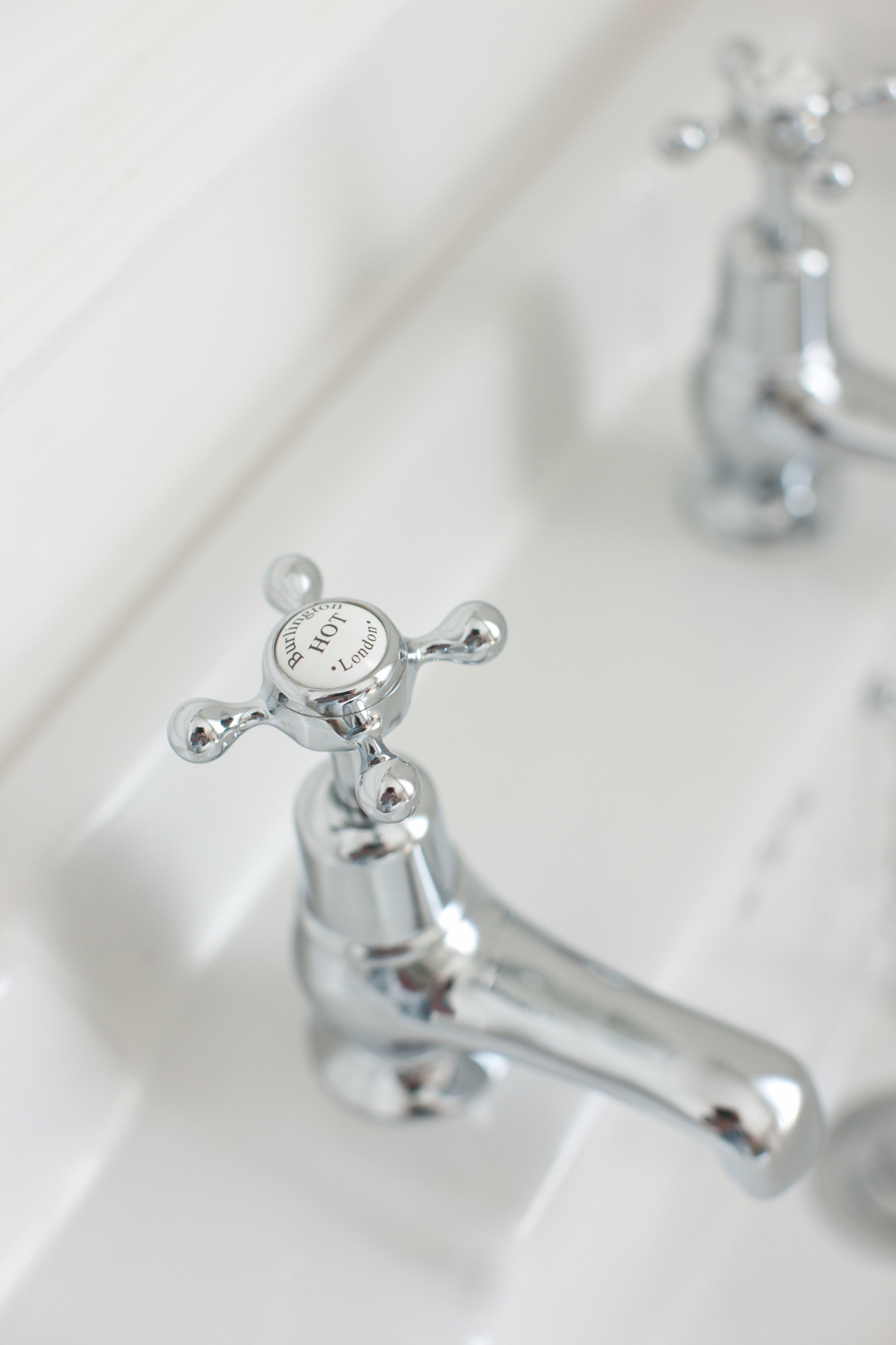 Burlington Claremont Chrome 3" Spout Basin Pillar Taps