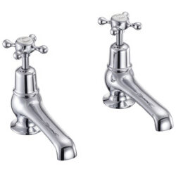 Burlington Claremont Chrome 5" Spout Basin Pillar Taps