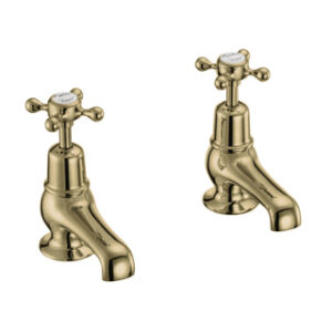 Burlington Claremont Gold 3" Spout Basin Pillar Taps