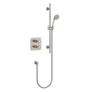 Burlington Guild Brushed Nickel Square Thermostatic Concealed Shower Set 1