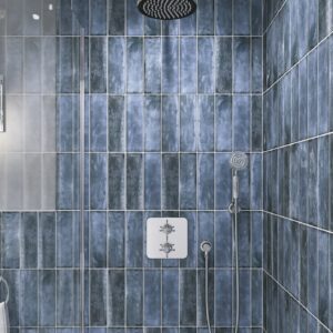 Burlington Guild Chrome Square Thermostatic Concealed Shower Set 3