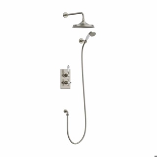 Burlington Trent Brushed Nickel Concealed Dual Function Shower Valve with 9" Shower Head & Handheld Shower