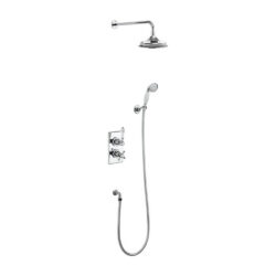 Burlington Trent Chrome Concealed Dual Function Shower Valve with 12" Shower Head & Handheld Shower