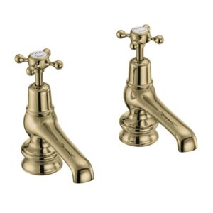 Burlington Claremont Regent Gold 5" Spout Basin Pillar Taps