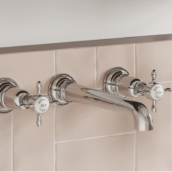 Burlington Guild 3TH Wall Mounted Chrome Bath Filler Tap