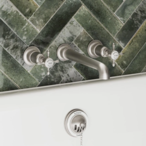 Burlington Guild 3TH Wall Mounted Brushed Nickel Bath Filler Tap