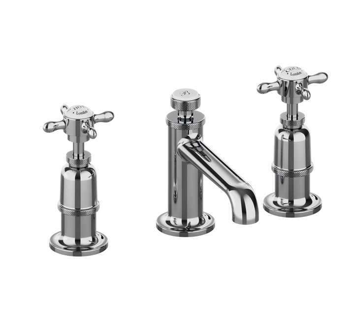 Burlington Guild 3TH Deck Mounted Chrome Basin Mixer Tap