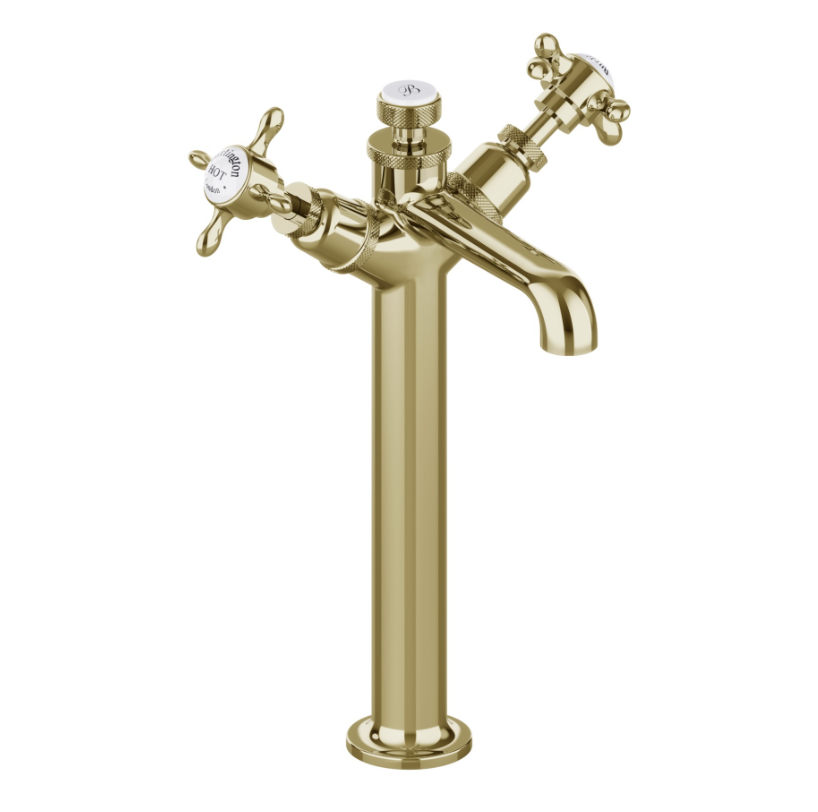 Burlington Guild Gold Hi-Rise Basin Mixer Tap