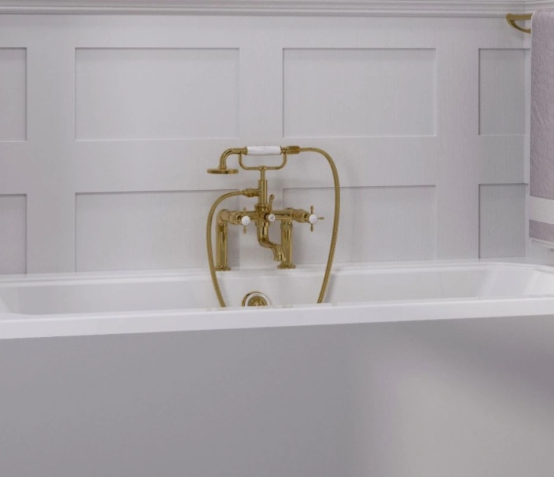 Burlington Guild Deck Mounted Gold Bath/Shower Mixer
