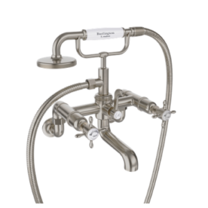Burlington Guild Wall Mounted Brushed Nickel Bath/Shower Mixer