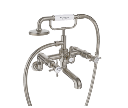 Burlington Guild Wall Mounted Brushed Nickel Bath/Shower Mixer