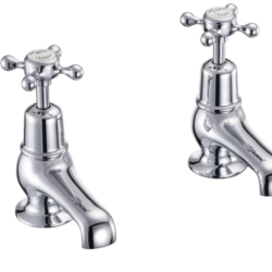 Burlington Claremont Chrome 3" Spout Basin Pillar Taps