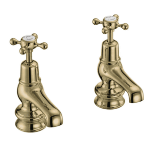 Burlington Claremont Regent Gold 3" Spout Basin Pillar Taps