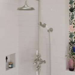 Burlington Avon Brushed Nickel Exposed Shower Set with 9" Shower Head & Shower Handset