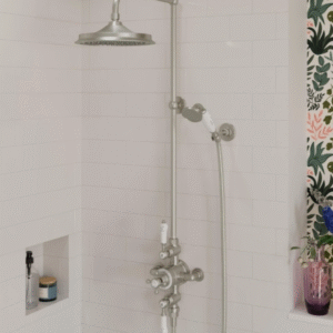 Burlington Avon Brushed Nickel Exposed Shower Set with 9" Shower Head & Shower Handset
