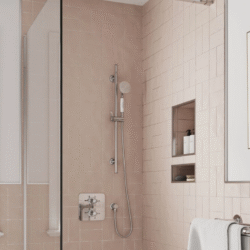Burlington Guild Chrome Square Thermostatic Concealed Shower Set 1