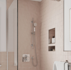 Burlington Guild Chrome Square Thermostatic Concealed Shower Set 1