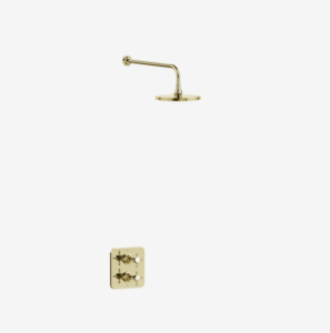 Burlington Guild Gold Square Thermostatic Concealed Shower Set 2