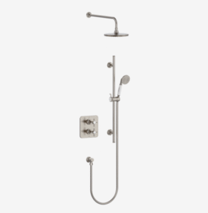 Burlington Guild Brushed Nickel Square Thermostatic Concealed Shower Set 4