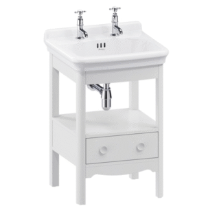 Burlington Guild Varley White Floorstanding Vanity Unit with 560mm 2TH Basin