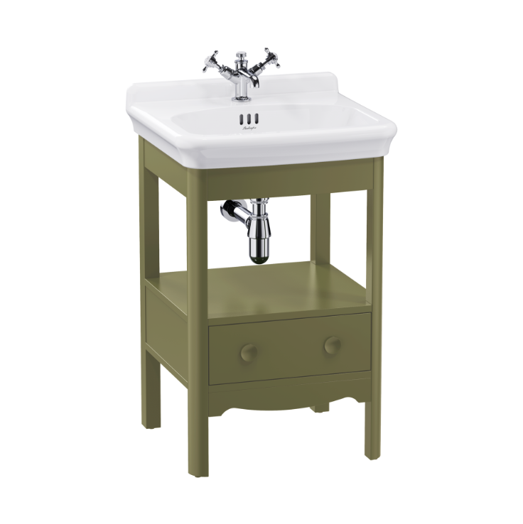 Burlington Guild Carlyle Green Floorstanding Vanity Unit with 560mm 1TH Basin