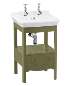 Burlington Guild Carlyle Green Floorstanding Vanity Unit with 560mm 2TH Basin