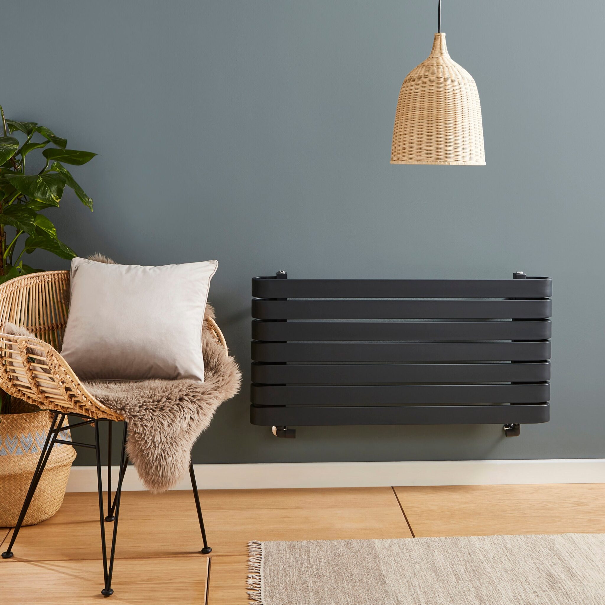 Kartell Denver 500x1000mm Textured Grey Horizontal Radiator